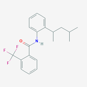 molecular formula C20H22F3NO B12591203 Benzamide, N-[2-(1,3-dimethylbutyl)phenyl]-2-(trifluoromethyl)- CAS No. 640290-16-0