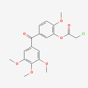molecular formula C19H19ClO7 B12591221 Acetic acid, chloro-, 2-methoxy-5-(3,4,5-trimethoxybenzoyl)phenyl ester CAS No. 874812-62-1