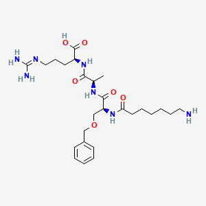 molecular formula C26H43N7O6 B12591297 N-(7-Aminoheptanoyl)-O-benzyl-L-seryl-D-alanyl-N~5~-(diaminomethylidene)-L-ornithine CAS No. 646031-09-6