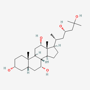 molecular formula C27H48O5 B1259132 5b-Cholestane-3a,7a,12a,23S,25-pentol 