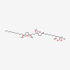 molecular formula C37H66O8 B1259138 (2S)-4-[(2R)-9-[(2R,5S)-5-[(1S,4R)-1,4-dihydroxy-4-[(2R,5R)-5-[(1S)-1-hydroxyundecyl]oxolan-2-yl]butyl]oxolan-2-yl]-2-hydroxynonyl]-2-methyl-2H-furan-5-one 