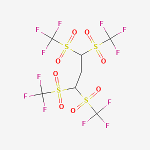 molecular formula C7H4F12O8S4 B1259147 1,1,3,3-Tetrakis(trifluoromethanesulfonyl)propane CAS No. 60805-11-0