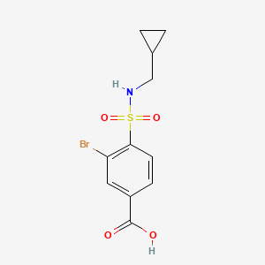 molecular formula C11H12BrNO4S B12591541 3-Bromo-4-[(cyclopropylmethyl)sulfamoyl]benzoic acid CAS No. 651058-86-5