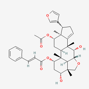molecular formula C37H44O8 B1259159 [(1R,2R,4S,5S,6S,10R,11S,12R,15R,16R,18S,19R)-4-acetyloxy-6-(furan-3-yl)-11,16-dihydroxy-1,5,10,15-tetramethyl-13-oxapentacyclo[10.6.1.02,10.05,9.015,19]nonadec-8-en-18-yl] (E)-3-phenylprop-2-enoate CAS No. 220698-24-8