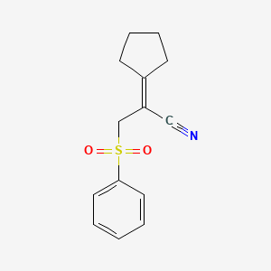 molecular formula C14H15NO2S B12591848 Propanenitrile, 2-cyclopentylidene-3-(phenylsulfonyl)- CAS No. 646066-75-3