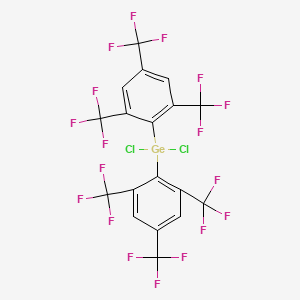 molecular formula C18H4Cl2F18Ge B12591905 Germane, dichlorobis[2,4,6-tris(trifluoromethyl)phenyl]- CAS No. 650583-80-5