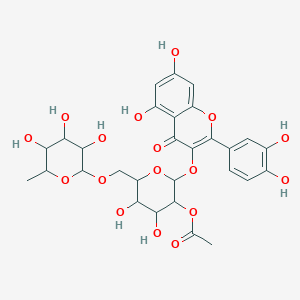 [2-[2-(3,4-Dihydroxyphenyl)-5,7-dihydroxy-4-oxochromen-3-yl]oxy-4,5-dihydroxy-6-[(3,4,5-trihydroxy-6-methyloxan-2-yl)oxymethyl]oxan-3-yl] acetate