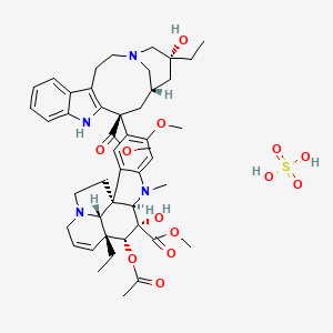 methyl (1R,9R,10S,11R,12R,19R)-11-acetyloxy-12-ethyl-4-[(13S,15S,17R)-17-ethyl-17-hydroxy-13-methoxycarbonyl-1,11-diazatetracyclo[13.3.1.04,12.05,10]nonadeca-4(12),5,7,9-tetraen-13-yl]-10-hydroxy-5-methoxy-8-methyl-8,16-diazapentacyclo[10.6.1.01,9.02,7.016,19]nonadeca-2,4,6,13-tetraene-10-carboxylate;sulfuric acid