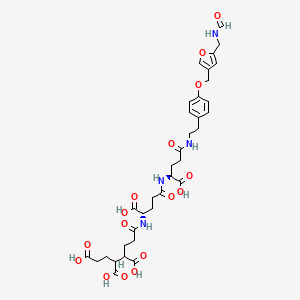 7-[[(1S)-1-carboxy-4-[[(1S)-1-carboxy-4-[2-[4-[[5-(formamidomethyl)-3-furyl]methoxy]phenyl]ethylamino]-4-oxo-butyl]amino]-4-oxo-butyl]amino]-7-oxo-heptane-1,3,4-tricarboxylic acid