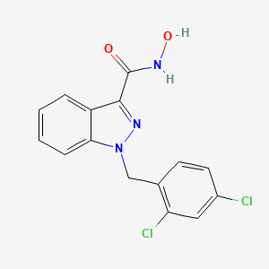 molecular formula C15H11Cl2N3O2 B12592389 1H-Indazole-3-carboxamide, 1-[(2,4-dichlorophenyl)methyl]-N-hydroxy- CAS No. 875577-55-2