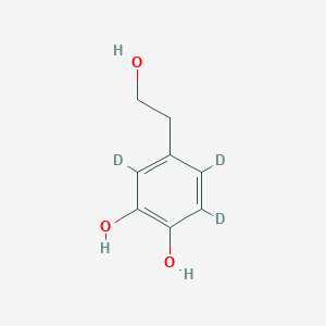 molecular formula C8H10O3 B125924 3,4,6-Trideuterio-5-(2-hydroxyethyl)benzene-1,2-diol CAS No. 294660-90-5