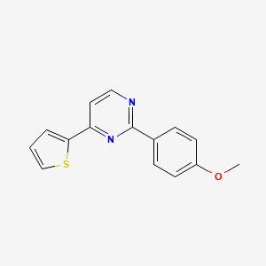molecular formula C15H12N2OS B12592824 Pyrimidine, 2-(4-methoxyphenyl)-4-(2-thienyl)- CAS No. 607393-99-7
