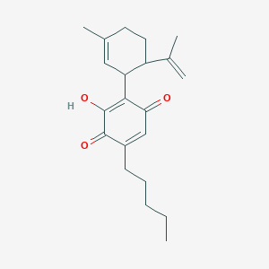molecular formula C21H28O3 B1259285 3-Hydroxy-2-(3-methyl-6-prop-1-en-2-ylcyclohex-2-en-1-yl)-5-pentylcyclohexa-2,5-diene-1,4-dione 