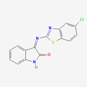 molecular formula C15H8ClN3OS B12592924 2H-Indol-2-one, 3-[(5-chloro-2-benzothiazolyl)imino]-1,3-dihydro- 