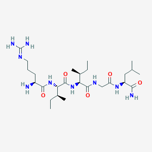 molecular formula C26H51N9O5 B12593023 L-Leucinamide, L-arginyl-L-isoleucyl-L-isoleucylglycyl- CAS No. 636603-41-3