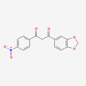 molecular formula C16H11NO6 B12593057 1-(2H-1,3-Benzodioxol-5-yl)-3-(4-nitrophenyl)propane-1,3-dione CAS No. 622852-78-2