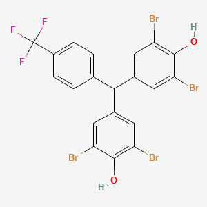 molecular formula C20H11Br4F3O2 B12593115 Phenol, 4,4'-[[4-(trifluoromethyl)phenyl]methylene]bis[2,6-dibromo- CAS No. 646504-78-1