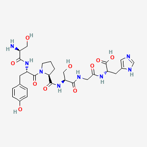 molecular formula C28H38N8O10 B12593127 L-Seryl-L-tyrosyl-L-prolyl-L-serylglycyl-L-histidine CAS No. 629164-66-5