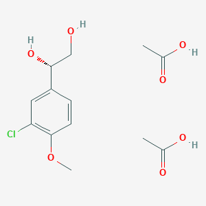 molecular formula C13H19ClO7 B12593158 acetic acid;(1S)-1-(3-chloro-4-methoxyphenyl)ethane-1,2-diol CAS No. 647026-54-8