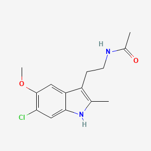 molecular formula C14H17ClN2O2 B1259326 N-[2-(6-Chloro-5-methoxy-2-methyl-1H-indol-3-YL)ethyl]acetamide 