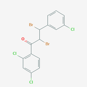 molecular formula C15H9Br2Cl3O B12593306 1-Propanone, 2,3-dibromo-3-(3-chlorophenyl)-1-(2,4-dichlorophenyl)- CAS No. 649739-68-4
