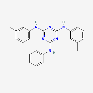 molecular formula C23H22N6 B12593452 N~2~,N~4~-Bis(3-methylphenyl)-N~6~-phenyl-1,3,5-triazine-2,4,6-triamine CAS No. 628725-20-2