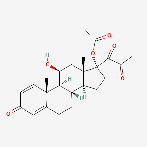 [(8S,9S,10R,11S,13S,14S,17R)-11-hydroxy-10,13-dimethyl-3-oxo-17-(2-oxopropanoyl)-7,8,9,11,12,14,15,16-octahydro-6H-cyclopenta[a]phenanthren-17-yl] acetate