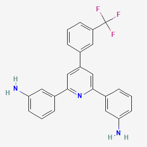 molecular formula C24H18F3N3 B12593605 3,3'-{4-[3-(Trifluoromethyl)phenyl]pyridine-2,6-diyl}dianiline CAS No. 571970-37-1