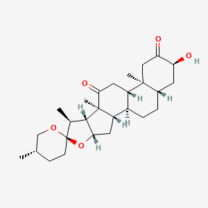 molecular formula C27H40O5 B1259377 3alpha-Hydroxy-5alpha-spirostan-2,12-dione CAS No. 94388-67-7