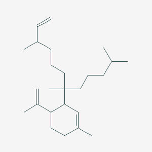 molecular formula C25H44 B1259381 1-Methyl-4-(prop-1-en-2-yl)-3-(2,6,10-trimethyl-dodec-11-en-6-yl)-cyclohex-1-ene 