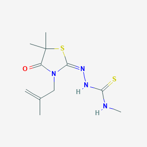 molecular formula C11H18N4OS2 B1259383 1-[(E)-[5,5-dimethyl-3-(2-methylprop-2-enyl)-4-oxo-1,3-thiazolidin-2-ylidene]amino]-3-methylthiourea 
