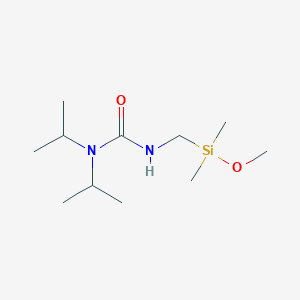 molecular formula C11H26N2O2Si B12593868 N'-{[Methoxy(dimethyl)silyl]methyl}-N,N-dipropan-2-ylurea CAS No. 875336-46-2