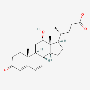 molecular formula C24H33O4- B1259387 12alpha-Hydroxy-3-oxochola-4,6-dien-24-oate 