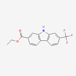 molecular formula C16H12F3NO2 B12593893 Ethyl 7-(trifluoromethyl)-9H-carbazole-2-carboxylate CAS No. 872604-10-9