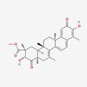 molecular formula C30H36O6 B1259396 methyl (2S,3R,4aR,6aS,14aS,14bS)-3,10-dihydroxy-2,4a,6,6a,9,14a-hexamethyl-4,11-dioxo-1,3,5,13,14,14b-hexahydropicene-2-carboxylate 