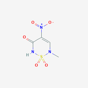 molecular formula C4H5N3O5S B12594101 6-Methyl-4-nitro-1lambda~6~,2,6-thiadiazine-1,1,3(2H,6H)-trione CAS No. 648418-32-0