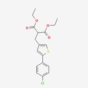 molecular formula C18H19ClO4S B12594119 Diethyl {[5-(4-chlorophenyl)thiophen-3-yl]methyl}propanedioate CAS No. 649569-74-4
