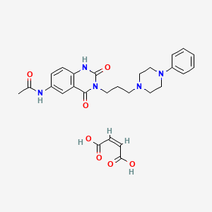 molecular formula C27H31N5O7 B1259414 N-(2,4-Dioxo-3-(3-(4-phenylpiperazin-1-yl)propyl)-1,2,3,4-tetrahydroquinazolin-6-yl)acetamide maleate 