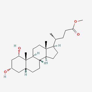 molecular formula C25H42O4 B1259422 1alpha,3alpha-Dihydroxy-5beta-cholan-24-oic acid methyl ester CAS No. 90134-61-5
