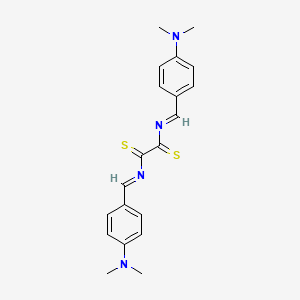 molecular formula C20H22N4S2 B12594230 N~1~,N~2~-Bis{(E)-[4-(dimethylamino)phenyl]methylidene}ethanebis(thioamide) CAS No. 878004-61-6