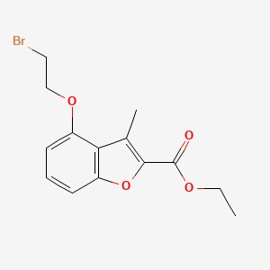 molecular formula C14H15BrO4 B12594303 Ethyl 4-(2-bromoethoxy)-3-methyl-1-benzofuran-2-carboxylate CAS No. 648441-92-3