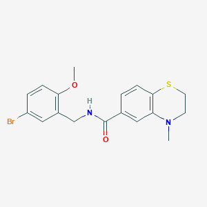 molecular formula C18H19BrN2O2S B1259434 N-[(5-bromo-2-methoxyphenyl)methyl]-4-methyl-2,3-dihydro-1,4-benzothiazine-6-carboxamide 