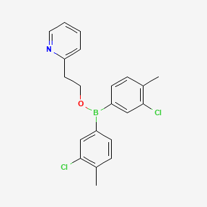 molecular formula C21H20BCl2NO B12594385 Borinic acid, bis(3-chloro-4-methylphenyl)-, 2-(2-pyridinyl)ethyl ester CAS No. 872044-97-8
