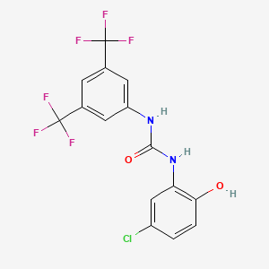 molecular formula C15H9ClF6N2O2 B12594590 Urea, N-[3,5-bis(trifluoromethyl)phenyl]-N'-(5-chloro-2-hydroxyphenyl)- CAS No. 634184-62-6