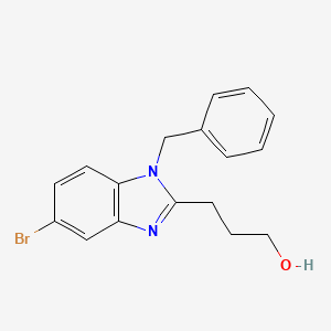 molecular formula C17H17BrN2O B12594595 3-(1-Benzyl-5-bromo-1H-benzimidazol-2-yl)propan-1-ol CAS No. 649721-64-2