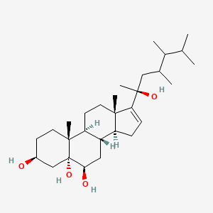 molecular formula C29H50O4 B1259494 23,24-dimethylcholest-16(17)-E-en-3beta,5alpha,6beta,20(S)-tetrol 