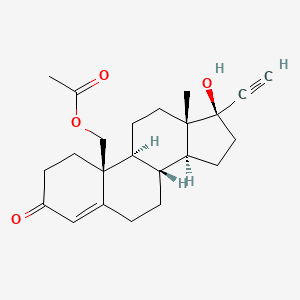 molecular formula C23H30O4 B1259503 [(8R,9S,10S,13S,14S,17R)-17-Ethynyl-17-hydroxy-13-methyl-3-oxo-2,6,7,8,9,11,12,14,15,16-decahydro-1H-cyclopenta[a]phenanthren-10-yl]methyl acetate CAS No. 82683-45-2