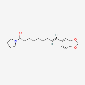 molecular formula C20H27NO3 B1259509 1-[(8E)-9-(3,4-methylenedioxyphenyl)-8-nonenoyl]pyrrolidine 