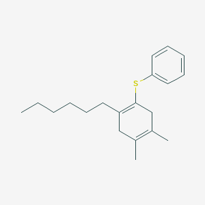 molecular formula C20H28S B12595097 [(2-Hexyl-4,5-dimethylcyclohexa-1,4-dien-1-YL)sulfanyl]benzene CAS No. 648436-18-4