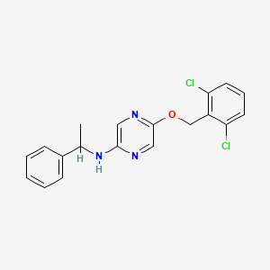 molecular formula C19H17Cl2N3O B12595124 5-[(2,6-Dichlorophenyl)methoxy]-N-(1-phenylethyl)pyrazin-2-amine CAS No. 642085-82-3